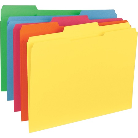 Business Source 1/3-Cut Tab Colored File Folders, PK100 21274